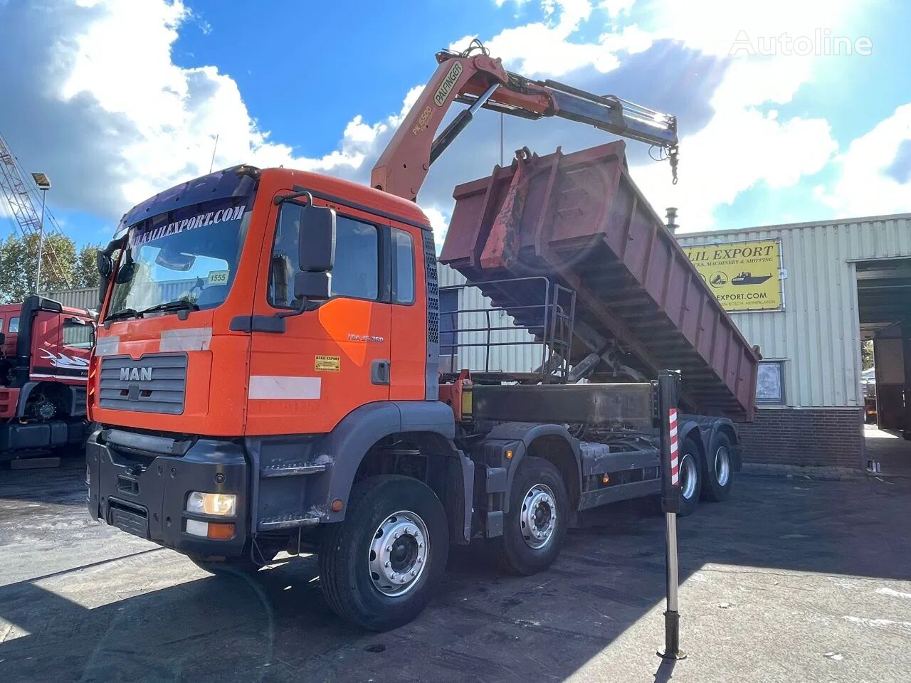 MAN TGA 35.360 Kipper Container Palfinger PK15500 Crane 8x4 Full Ste hook lift truck