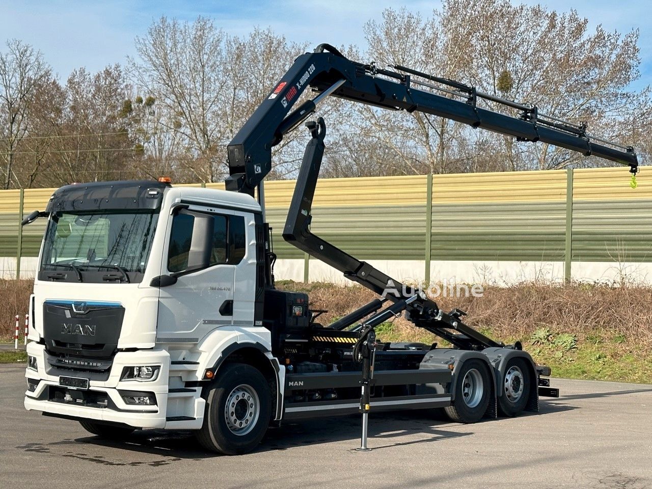 uus konkslift veoauto MAN TGS 26.470 6x2 Abrollkipper + Kran Hiab 228-4