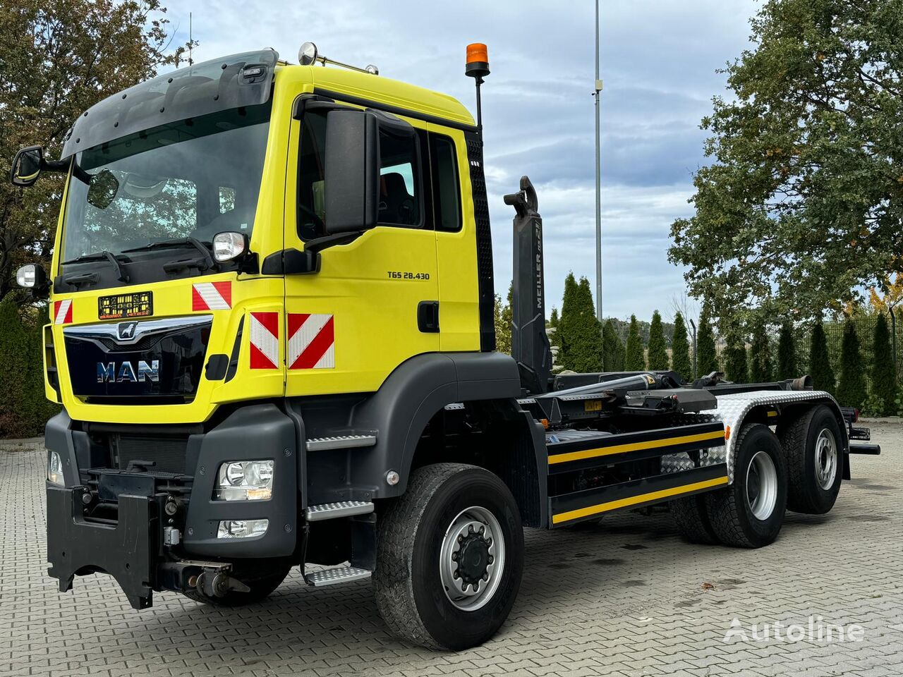 MAN TGS 28.430 6x4 BL EURO6 HAKOWIEC MEILLER Z CZOŁOWNICĄ hook lift truck