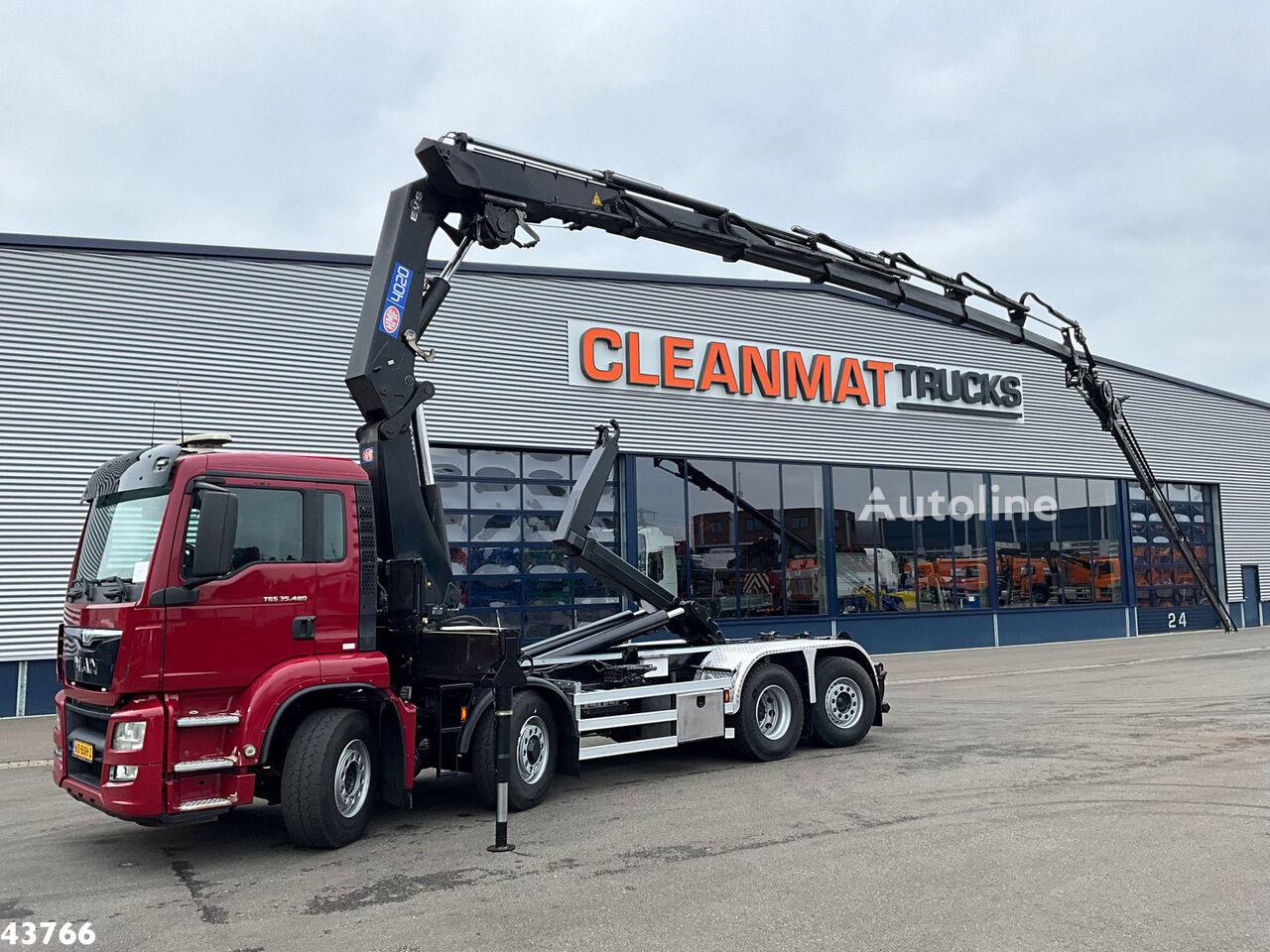 Camion ampliroll MAN TGS 35.480 8x4H Euro 6 HMF 40 Tonmeter laadkraan + Fly-Jib à vendre | Autoline CD Camion ampliroll MAN TGS 35.480 8x4H Euro 6 HMF 40 Tonmeter laadkraan + Fly-Jib - Autoline