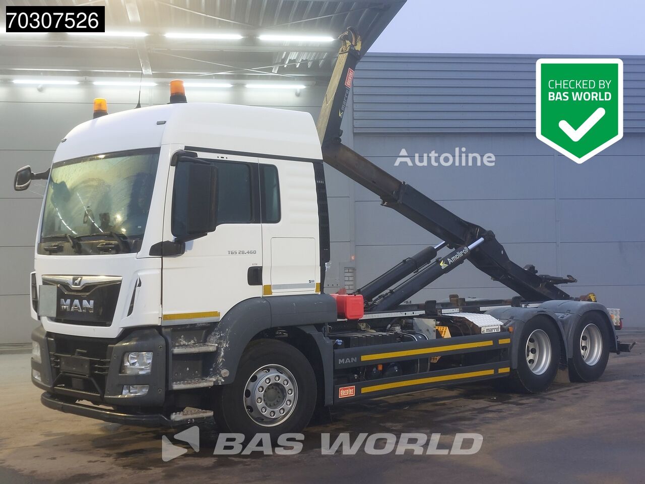 MAN TGX 28.460 6X2 20tons containersystem Lift-Axle Automatic Euro 6 hook lift truck - Autoline
