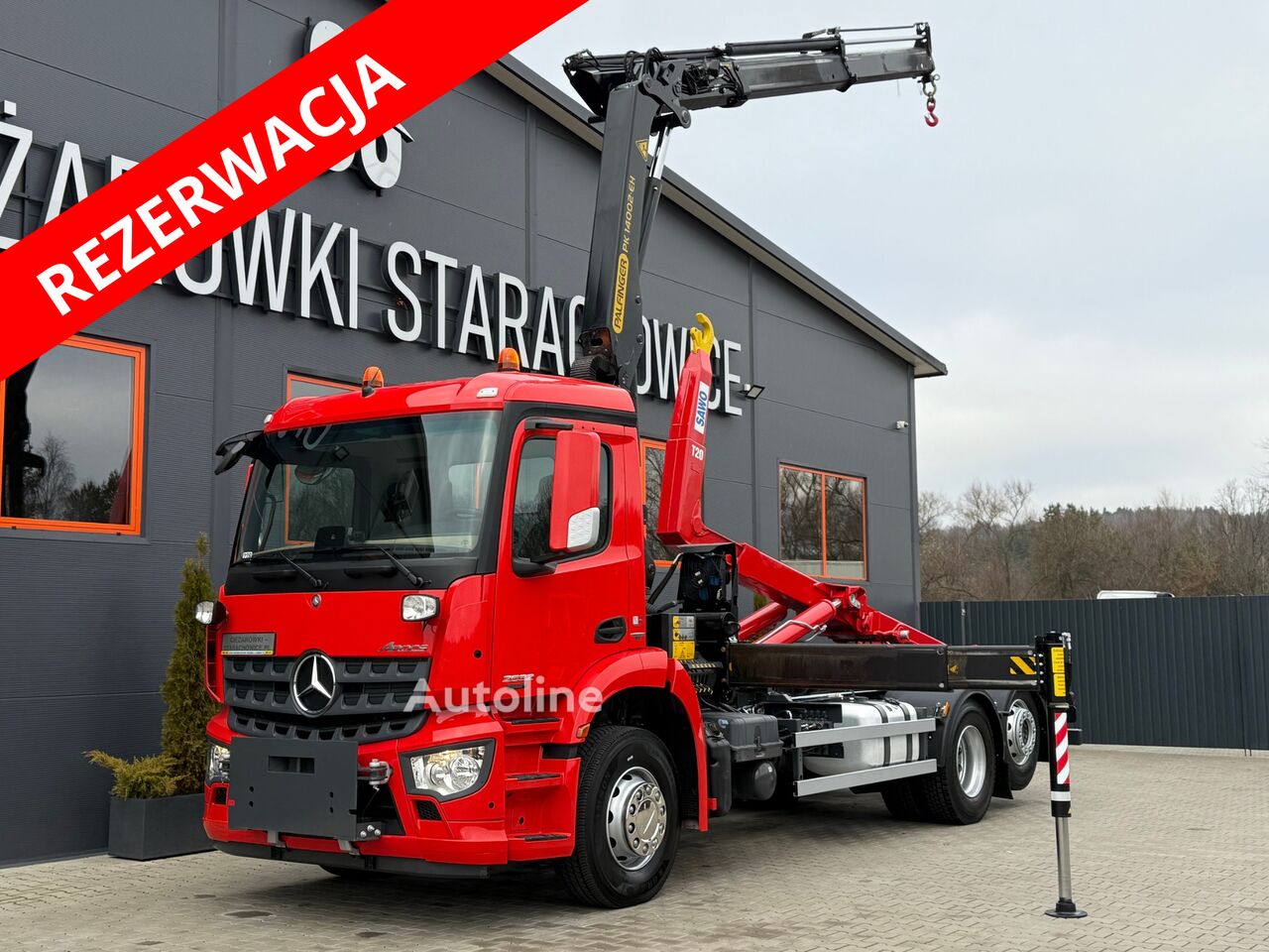 Mercedes-Benz Arocs 2532 // E6 // hakowiec // żuraw Palfinger 14001 EH camión con gancho - Autoline