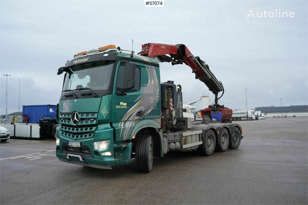 Mercedes-Benz Arocs crane truck tridem hook lift truck