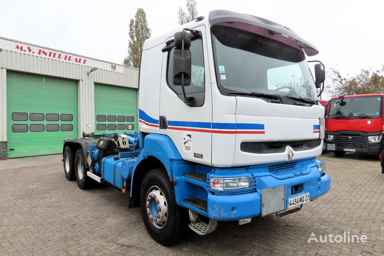 Renault 420 DCI 6x4 full spring. TOP STATE. France Truck hook lift truck