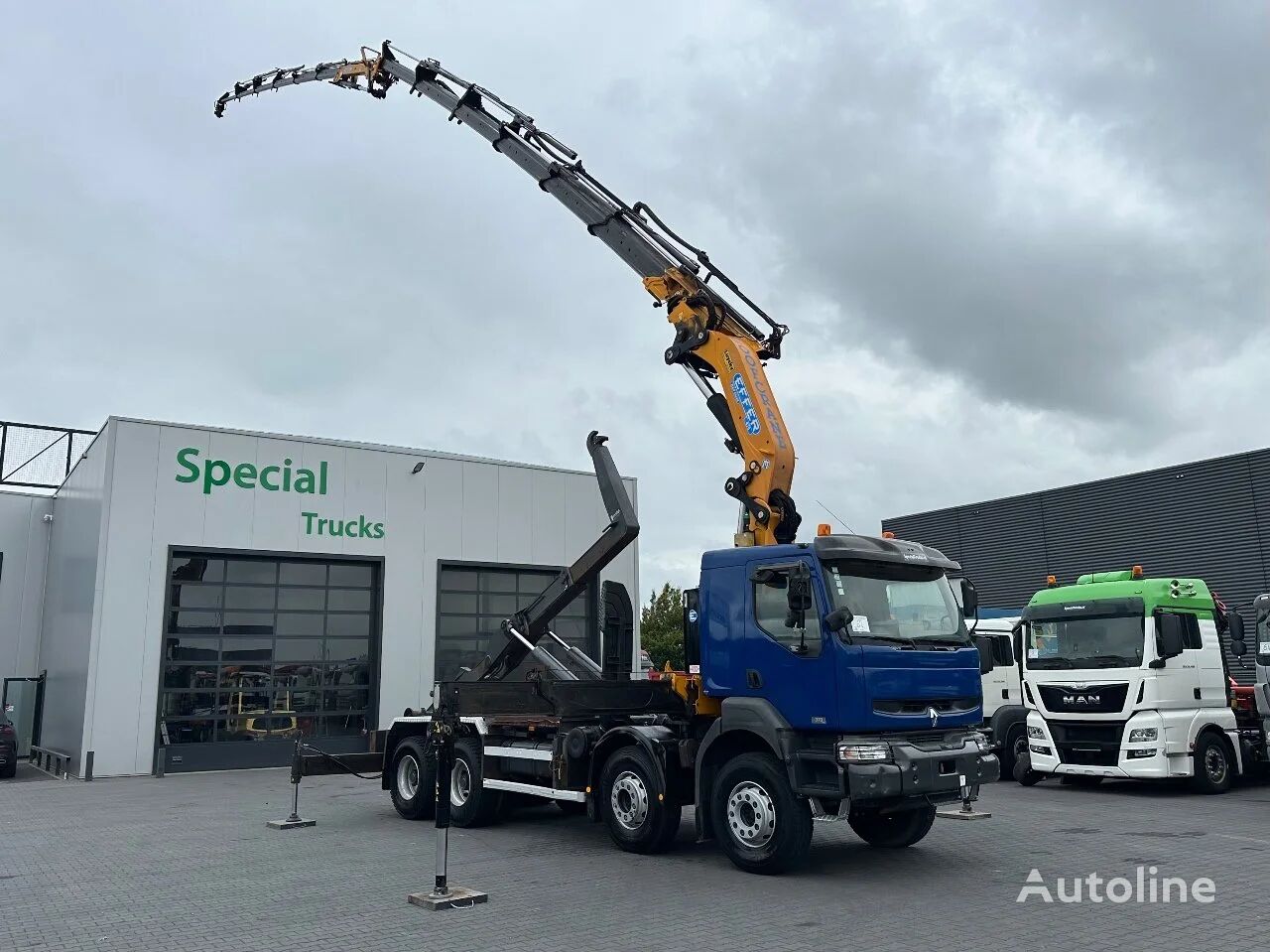 hákový nosič kontajnerov Renault Kerax 370 DCI 8x4 Hook system + EFFER 470/6S + JIB 6s Heavy Duty