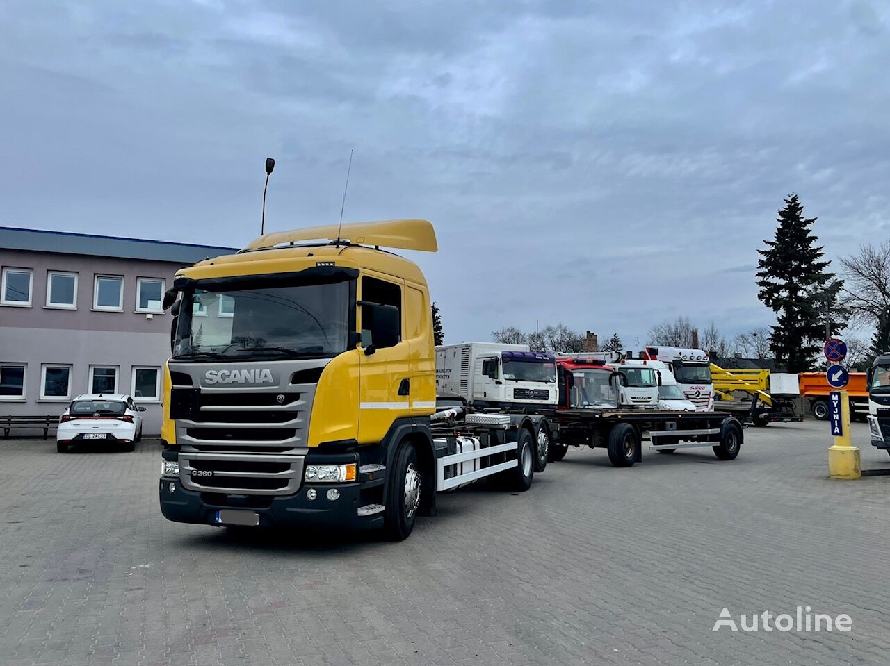 крюковой мультилифт Scania G360 + прицеп контейнеровоз