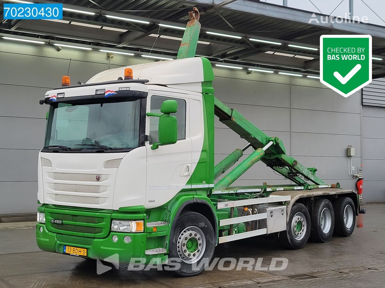 Scania G450 8X2 NL-Truck 30tons VDL Hooklift Retarder Lift+Lenkachse Eu hook lift truck