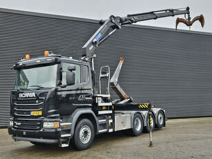 крюковой мультилифт Scania G450 8x4-6 / HOOKLIFT + HMF 21 t/m CRANE / KRAN