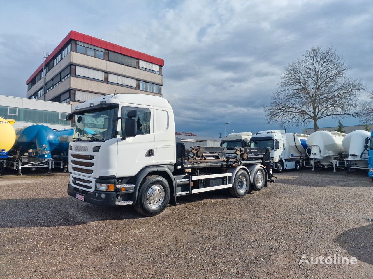 xe chở rác thùng rời Scania G450 / GERKEN Silosteller+Anhänger /  GERMAN!