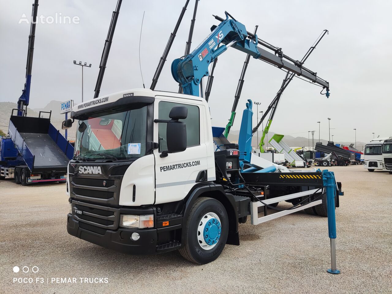 камион рол кипер Scania P 280 GRUA HIAB MULTILIFT 18T 4x2 EURO 6