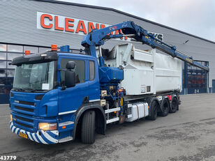 камион рол кипер Scania P 360 8x2 Hiab 21 Tonmeter laadkraan