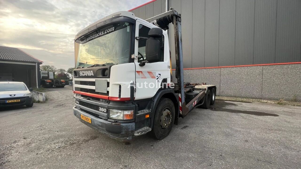 hákový nosič kontejnerů Scania P114-380 Manual+FULL STEEL (6x2)