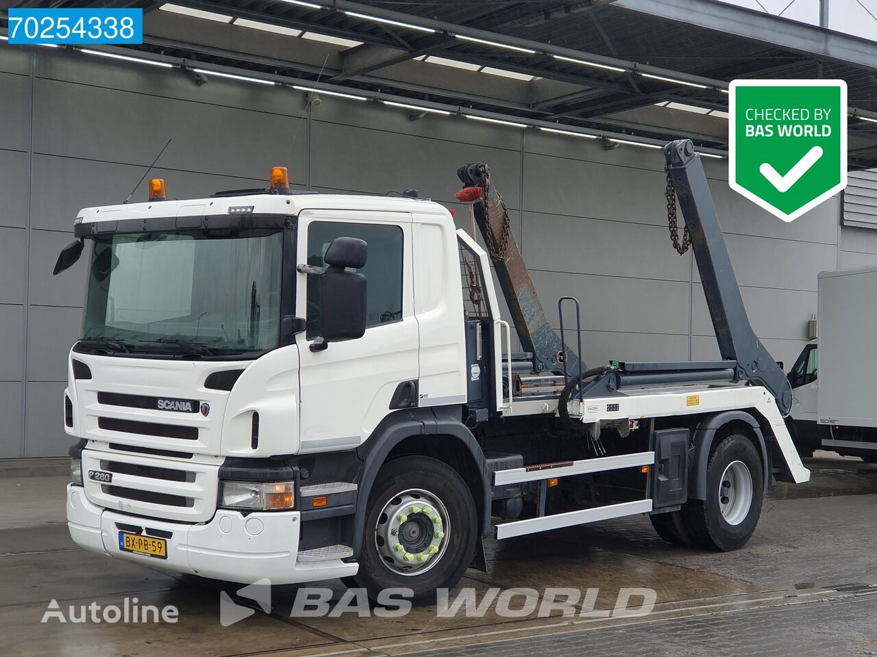 hákový nosič kontejnerů Scania P280 4X2 NL-Truck HIAB14T Skiploader Euro 5