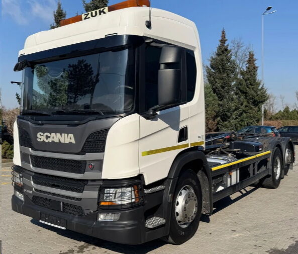 بيع شاحنة ذات الخطاف Scania P410 B6X2*4NA HIAB Multilift 21t / 150 tho.km hooklift | Autoline شاحنة ذات الخطاف Scania P410 B6X2*4NA HIAB Multilift 21t / 150 tho.km hooklift - Autoline