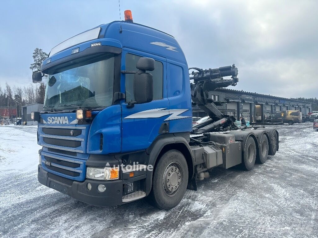 camião polibenne Scania P450 8x4*4 Koukku ja vaijerilaite