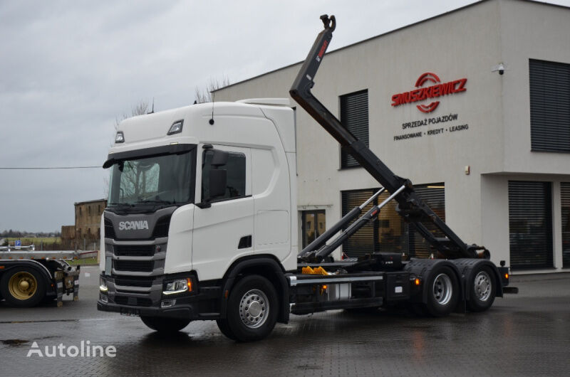 camião polibenne Scania R 450 6x2 HAKOWIEC HIAB ! 929