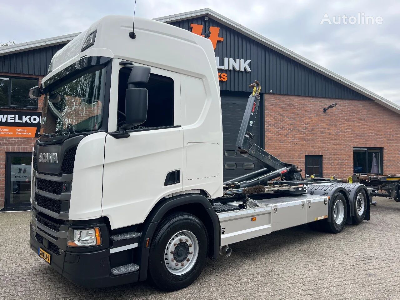 крюковой мультилифт Scania R410 6X2 Retarder HIAB 21 ton Haakarm 523.680KM orig. NL Truck