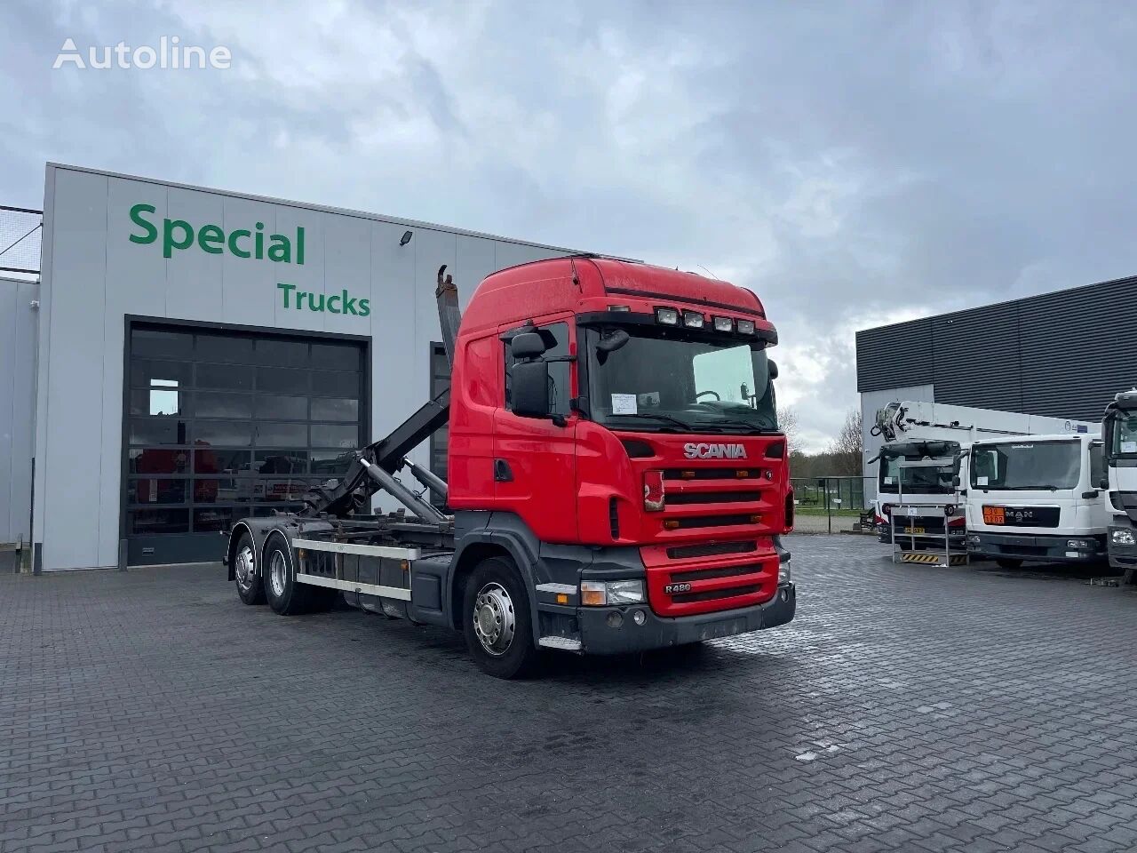 Scania R480 6x2 + Marrel THL18 Hooksystem (euro 5) camión con gancho