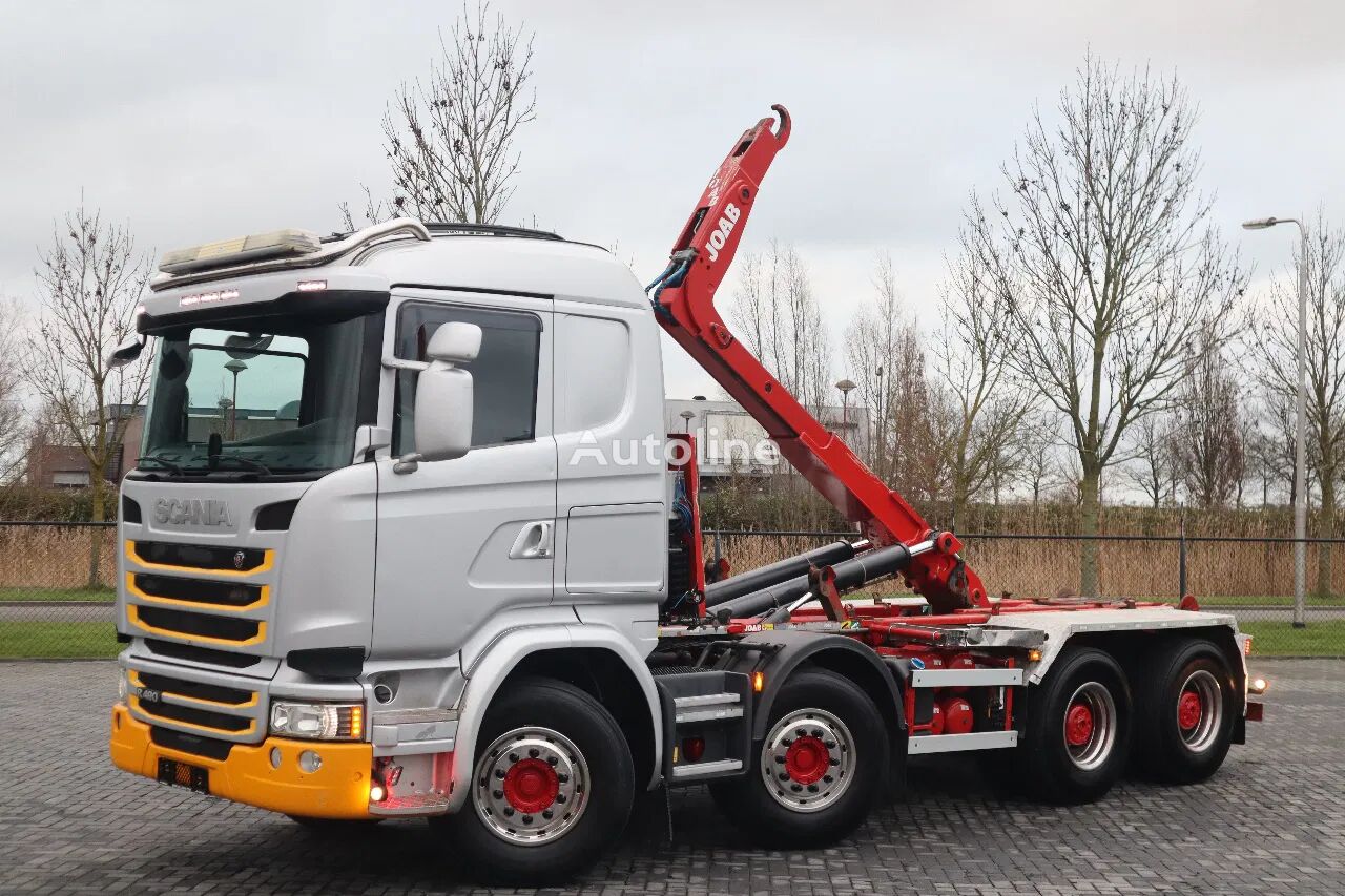 Scania R490 8X4 | JOAB HOOK | RETARDER | BIG AXLES | INCL CONTAINER hook lift truck