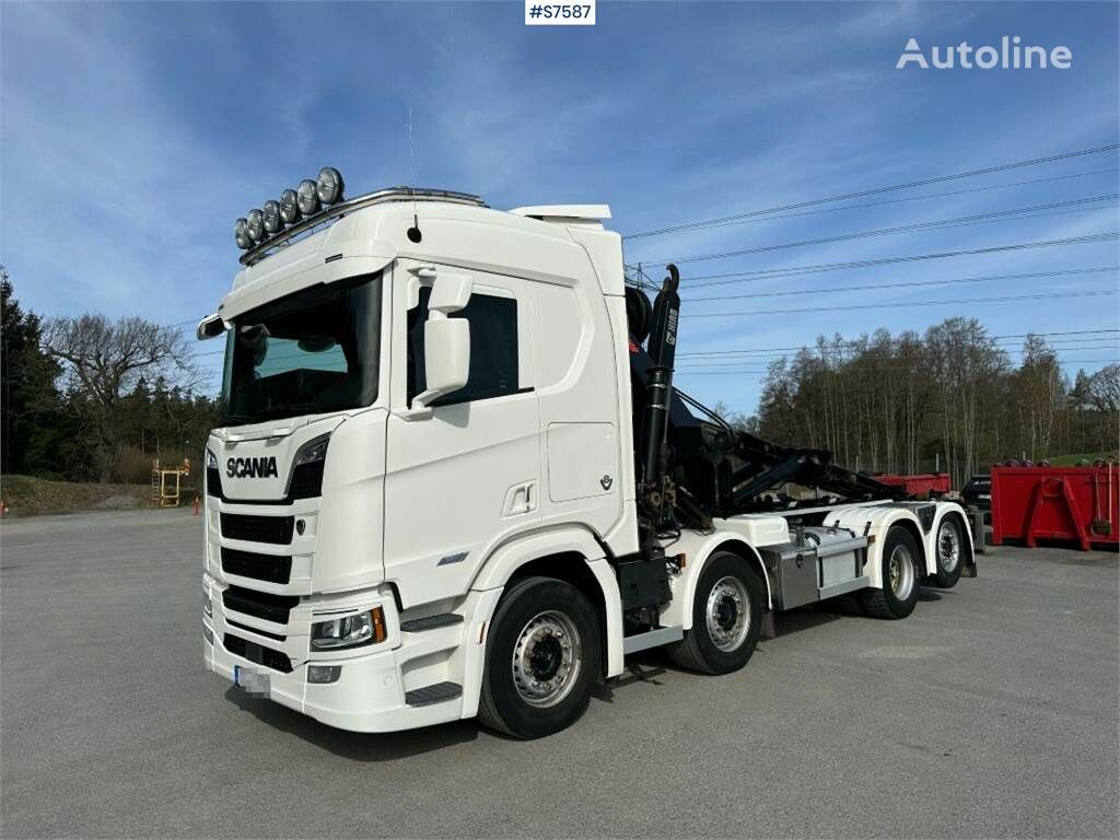 hákový nosič kontajnerov Scania R520 Crane Truck with HIAB XS 322 SEE VIDEO