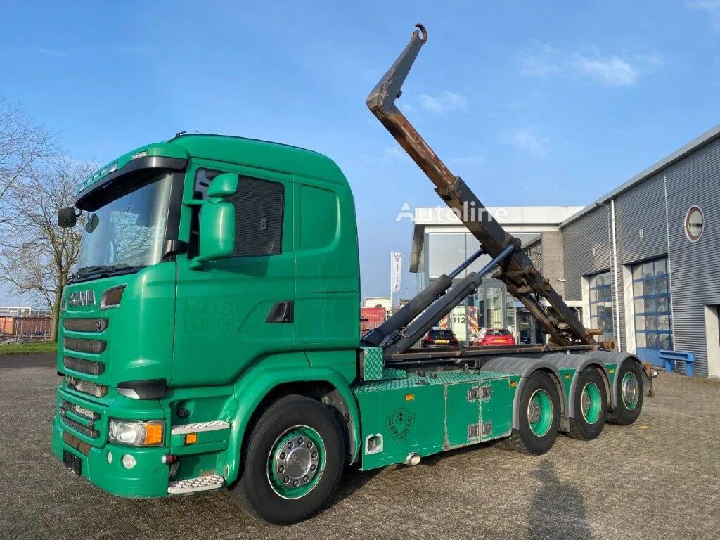 شاحنة ذات الخطاف Scania R520 V8 / 8X4 / BIG AXLE / AJK HOOKLIFT 30TON / LIFT+LENKACHSE /