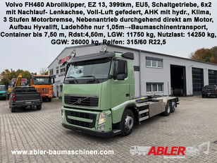 Volvo FH460 Abrollkipper Baumaschinentransporter Ladehöhe 1,05 m AHK hook lift truck