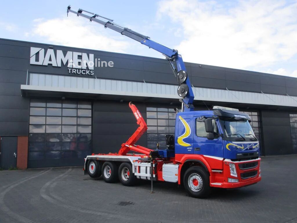 Camion ampliroll Volvo FM 13 FM 13.420 8x4 ( Tridem ) Euro 6 HMF 1820-K5 + JOAB Haakarm - Autoline