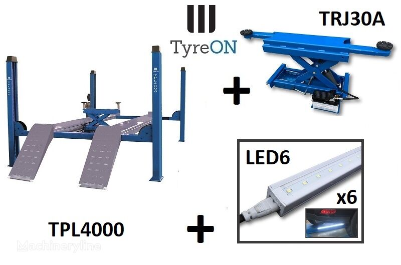 nova TyreON ► 4 post lift 4T + Axle jack +  Led runway lights četvorostubna dizalica