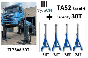 καινούριο ανυψωτικό τετρακόλωνο TyreON ► TL75W-4 mobile truck column lift 30T + 4 pieces 7.5T axle supp