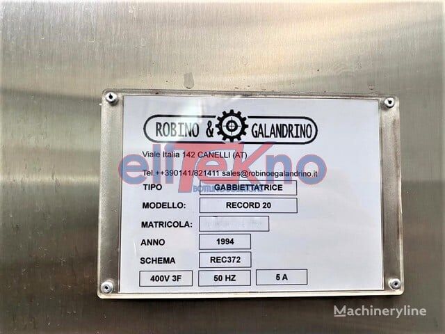 ROBINO&GALANDRINO RECORD 20 capping machine