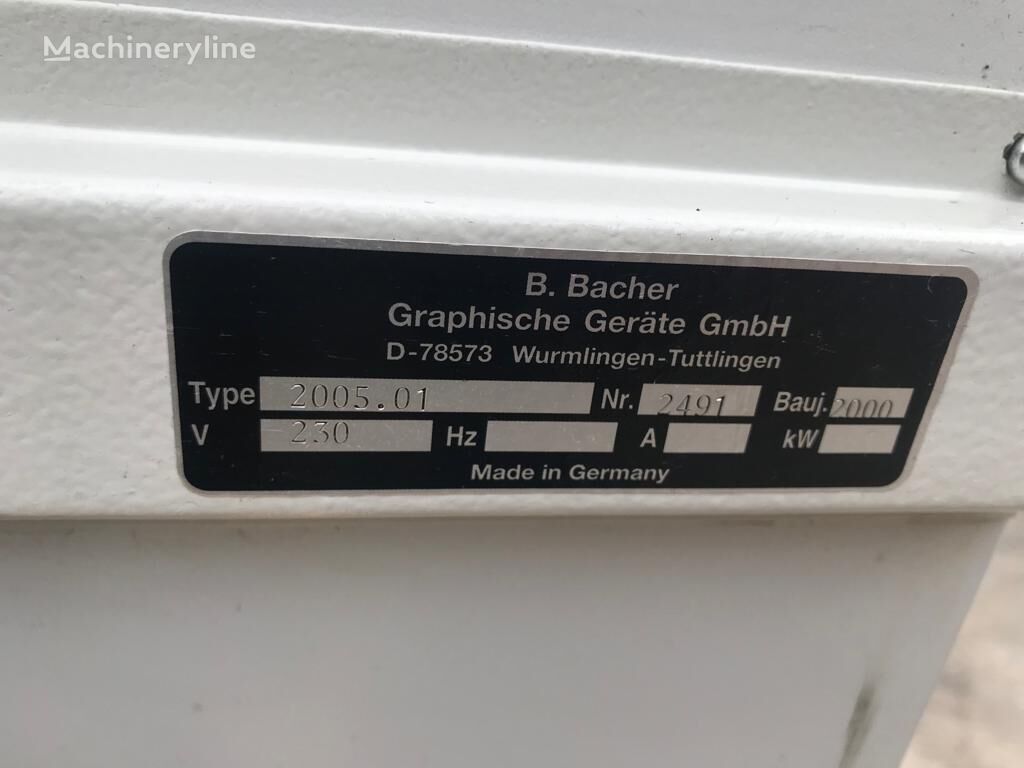 Bacher Type: 2005.01 máquina perforadora de papel