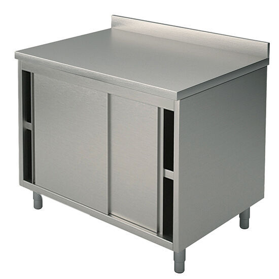 Armário de inox com portas de correr 1800x700x850mm mesa de producción