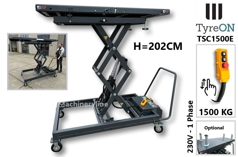 nowy podnośnik samochodowy nożycowy TyreON TSC1500E mobile EV battery lift table - Mobile scissor lift for