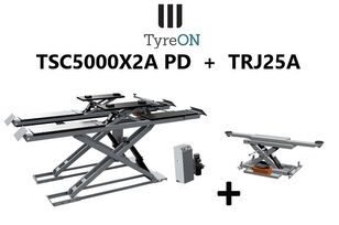 new TyreON ► TSC5000X2A PD in floor alignment scissor lift 5T with playing  scissor car lift