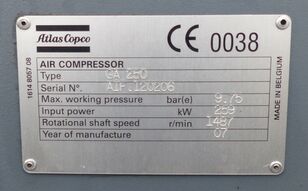 Αγορά σταθερός συμπιεστής Atlas Copco GA250FF με ελάττωμα - Απεικόνιση 13 | Machineryline GR Σταθερός συμπιεστής Atlas Copco GA250FF | Απεικόνιση 13 - Machineryline