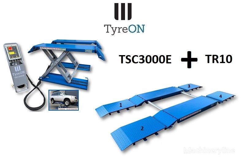 yeni TyreON ► TSC3000E mobile mid rise car scissor lift 3000 kg + TR10 low p lastik sökme makinesi