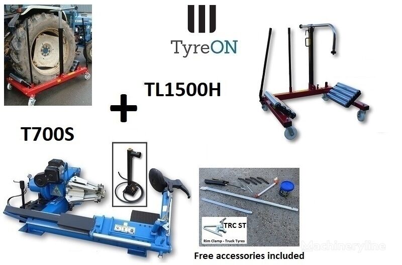 ny TyreON ► T700S 42 Inch truck tyre changer + 1500 kg wheeldollly TL1500H dekkomlegger for lastebiler