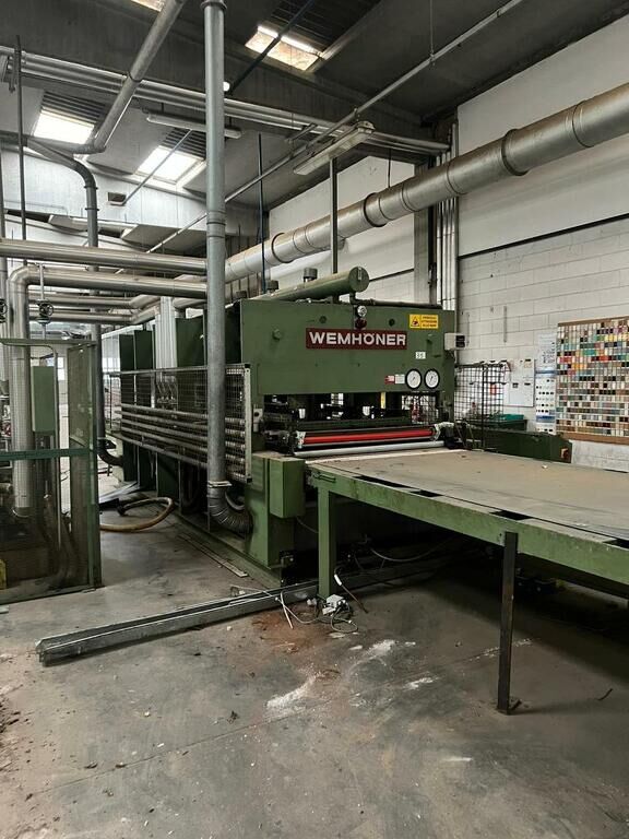 Fineerpers doorloop pers lijmpers platenpers Wemhöner 400T! veneer press