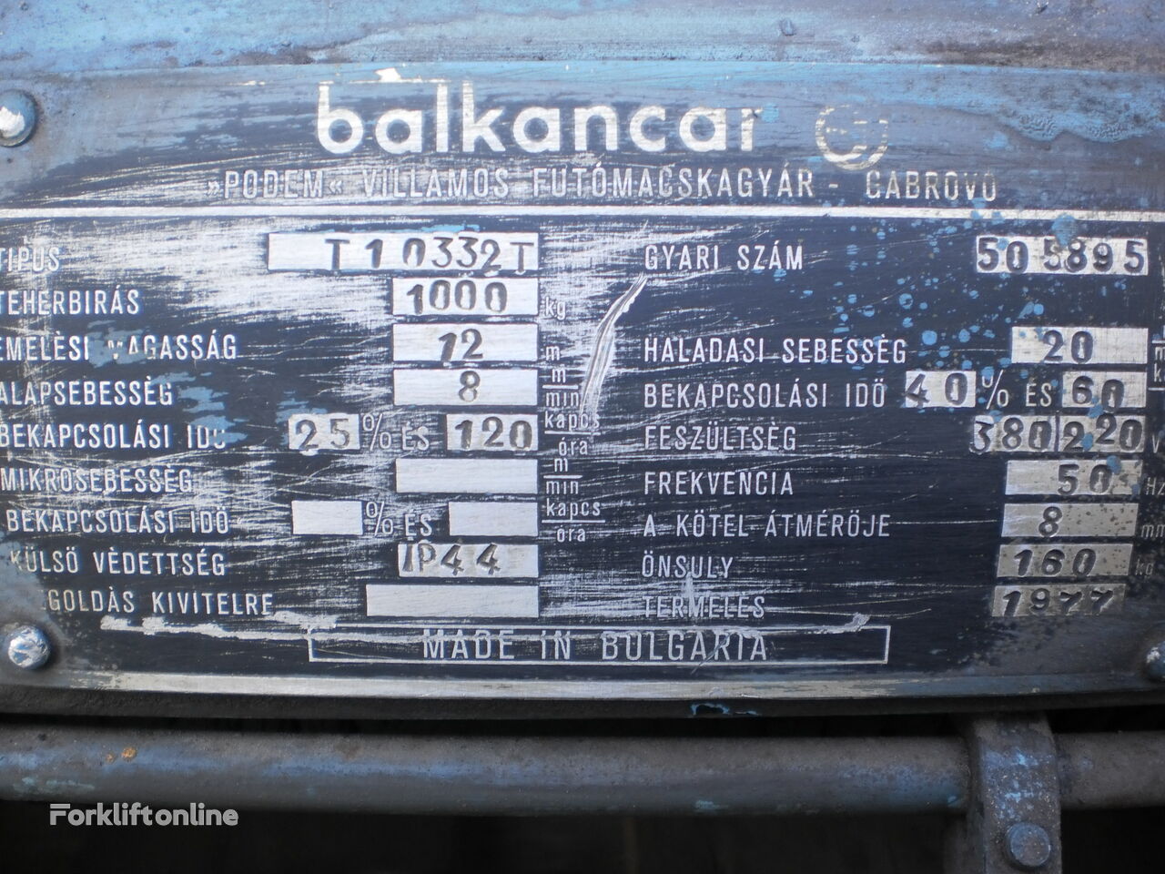 консольный кран Balkancar 	T1033.2T   V-2985