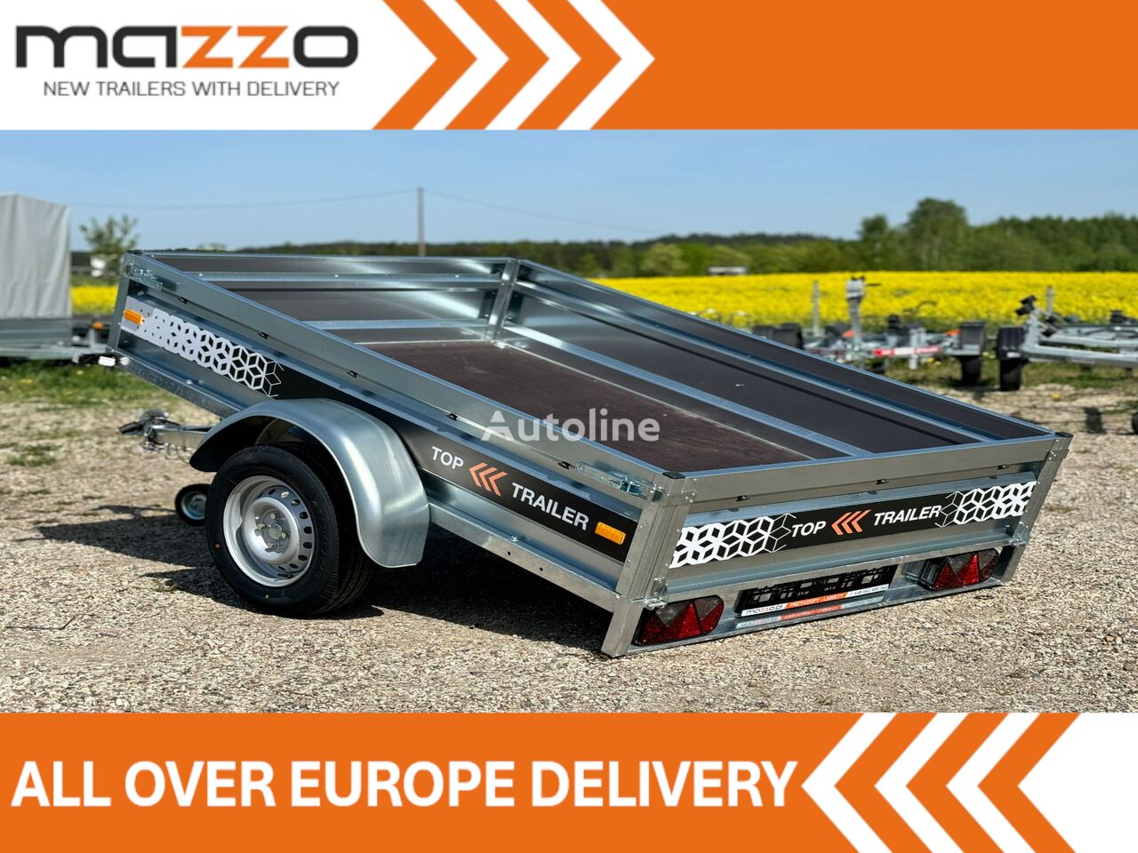 reboque ligeiro Top Trailer 202x131x37 Single axle TILT trailer TT20 GVW 750 kg novo