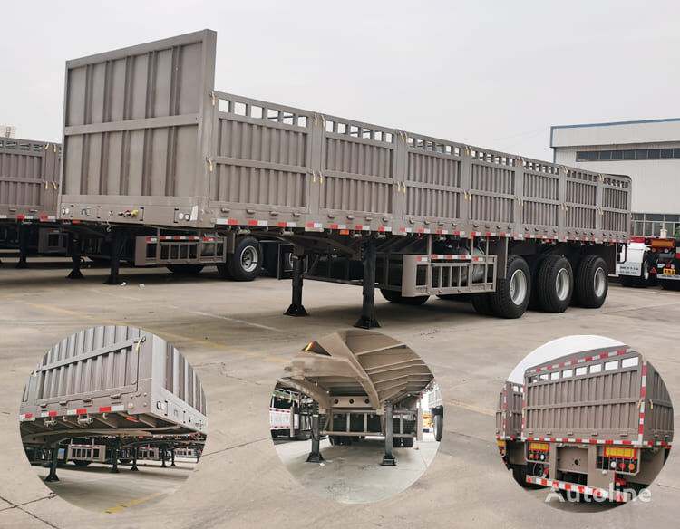 جديدة العربات نصف المقطورة شاحنة نقل المواشي CIMC Tri Axle Fence Trailer for Sale in Saudi Arabia