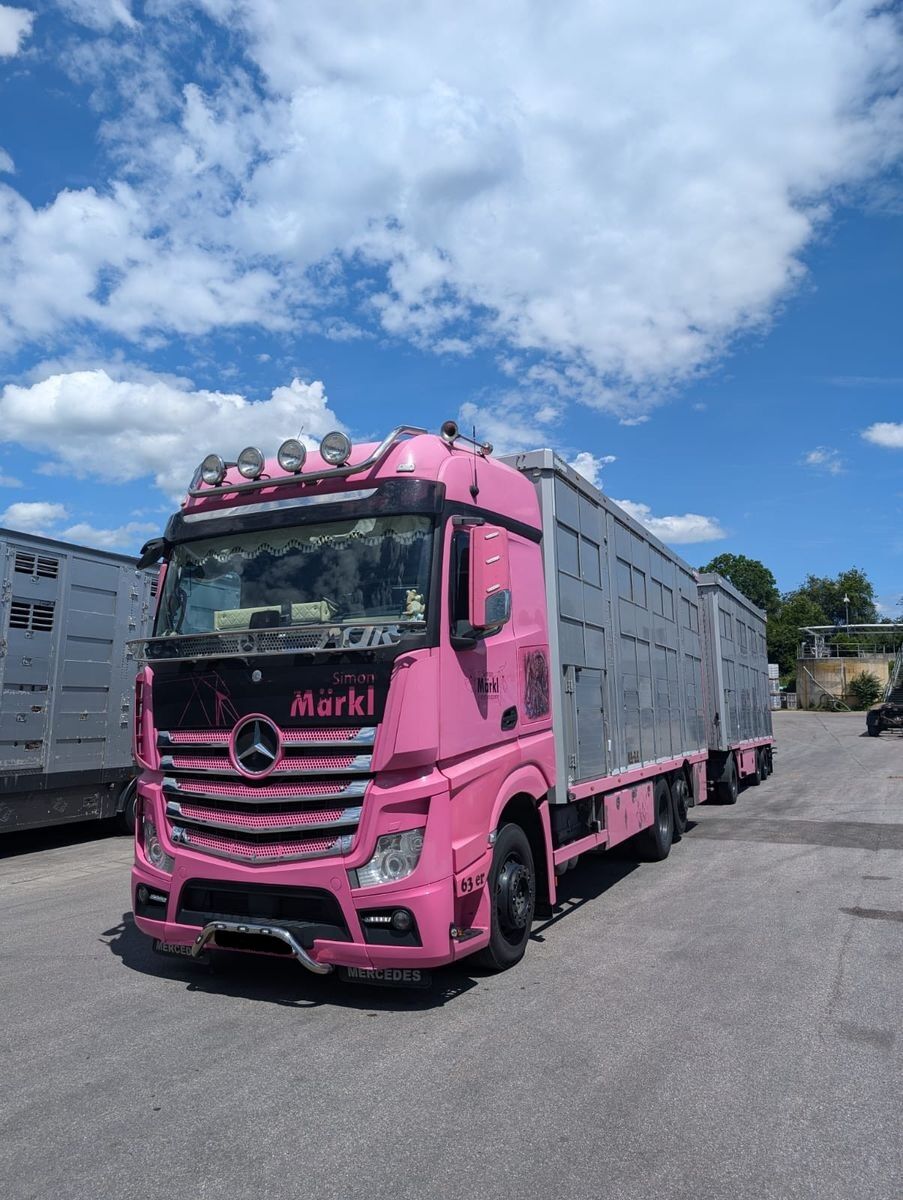 camion bétaillère Mercedes-Benz Actros 2663 + remorque bétaillère