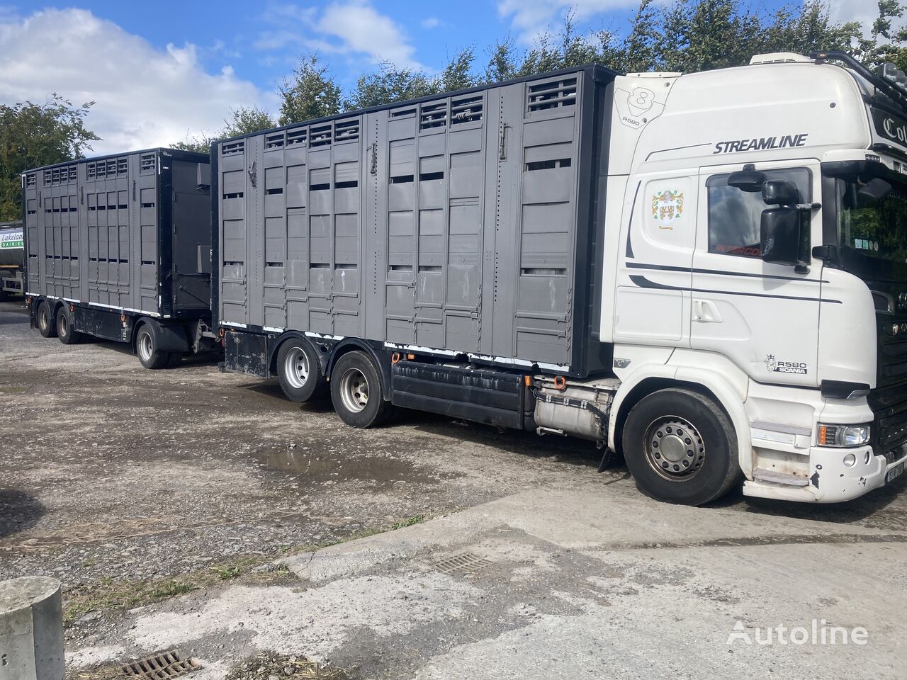 Scania R580 Viehtransporter LKW + Viehanhänger