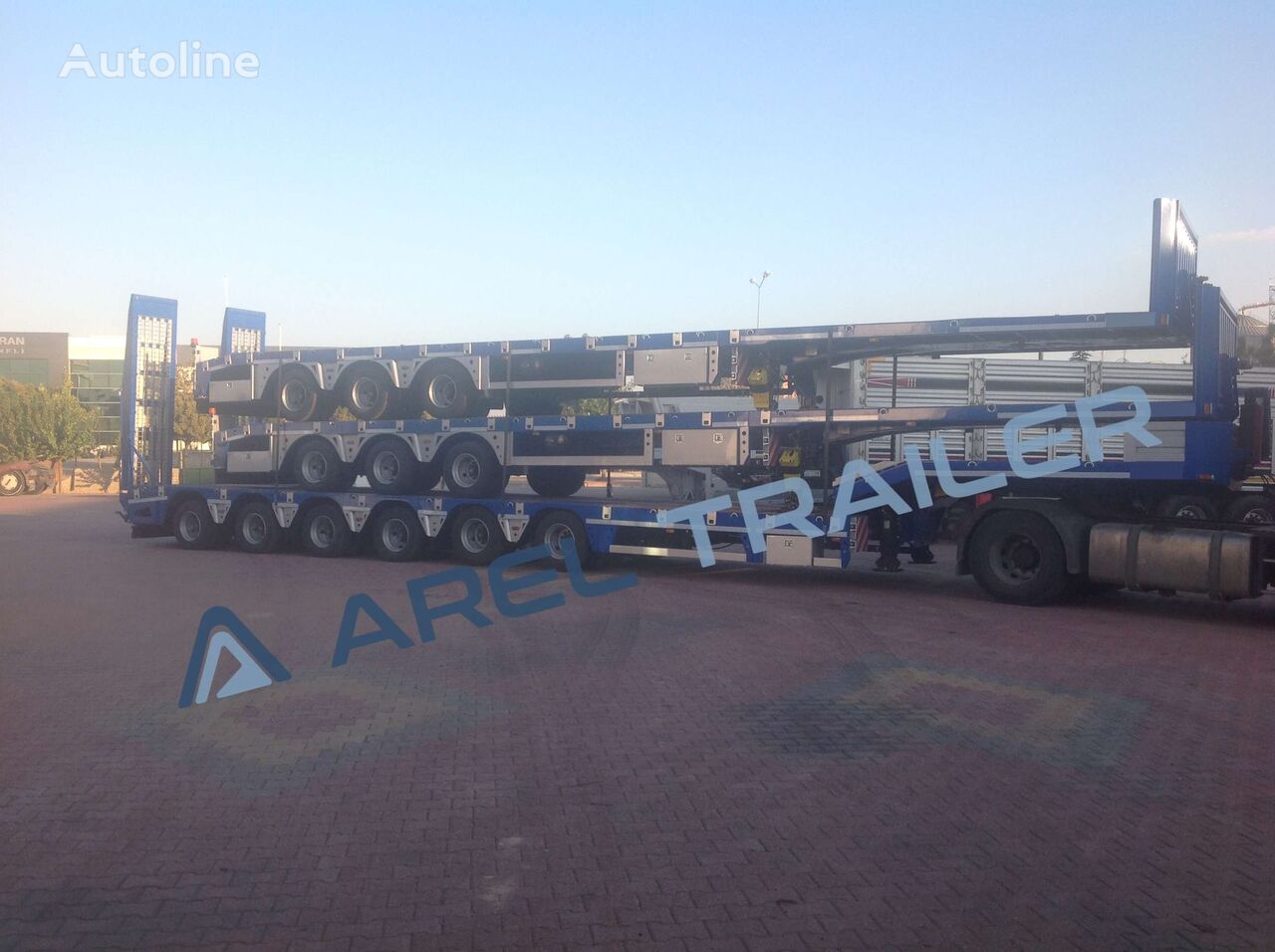 جديدة العربات نصف المقطورة عربة مقطورة مسطحة منخفضة Arel Trailer 6 AXLE LOWBED SEMI TRAILER CUSTOMIZE