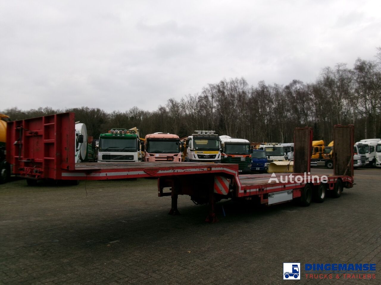 semi-reboque baixa Broshuis 3-axle semi-lowbed trailer 45 t + ramps