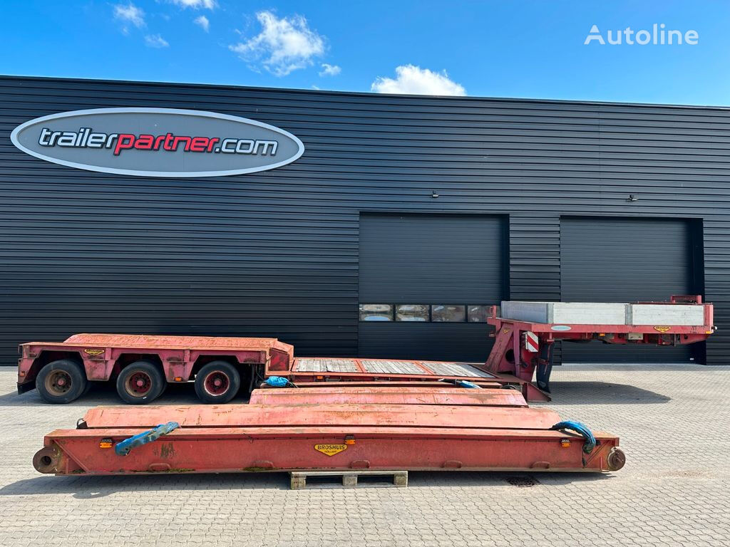 Broshuis Tiefbett / ausziehbar / 2 x verlängerungsträger low bed semi-trailer