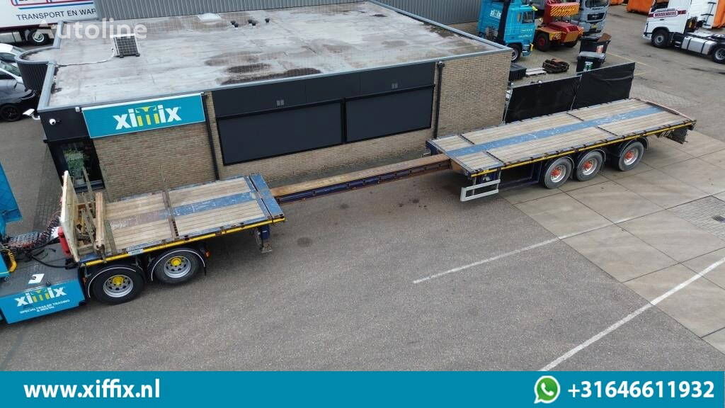 Doll Vlakke uitschuifbare oplegger / Naloop gestuurd low bed semi-trailer