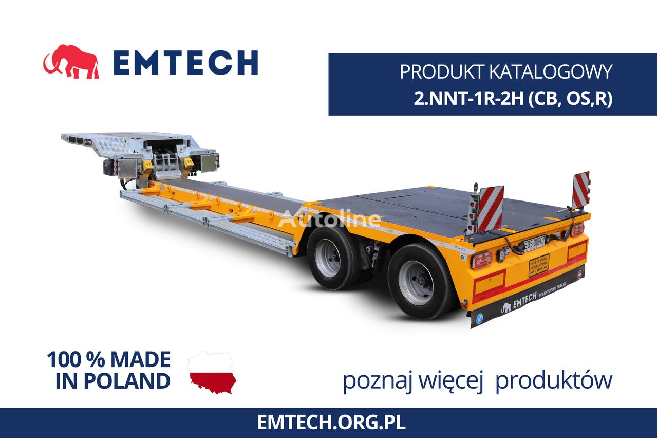 new Emtech MODEL: 2.NNT-1R-2H (CB, OS, R), 2 osiowa naczepa Tiefbett low bed semi-trailer