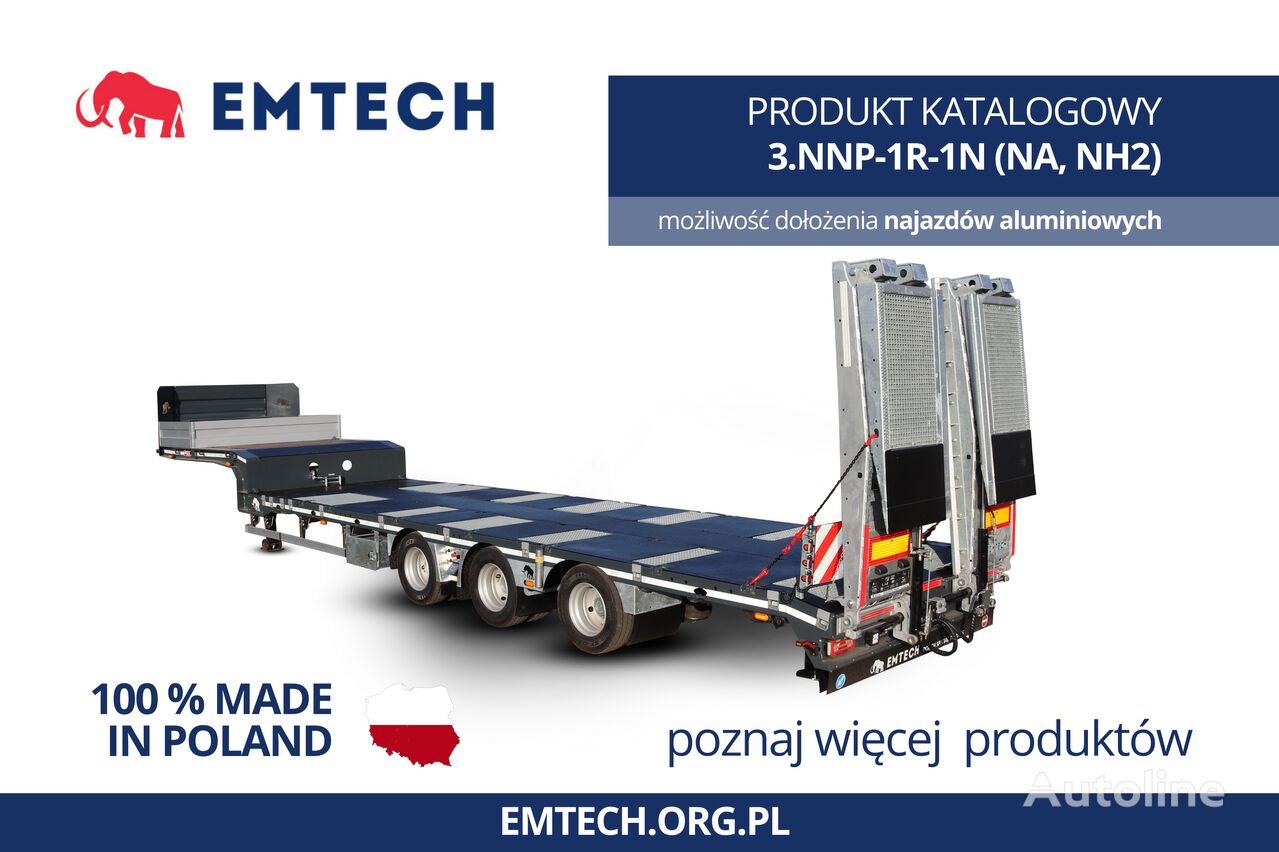 ny Emtech MODEL: 3.NNP-1R-1N (NA, NH2), 3 osiowa naczepa prosta, rozciągan sættevogn nedbygget