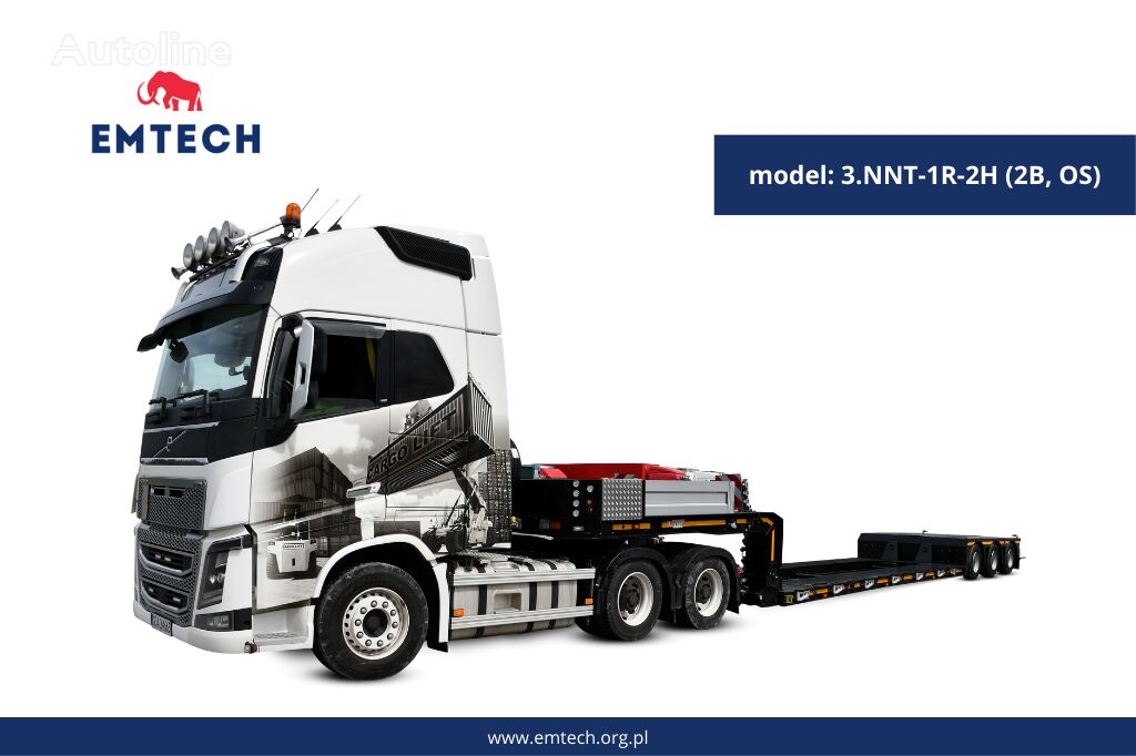 جديدة العربات نصف المقطورة عربة مقطورة مسطحة منخفضة Emtech SERIA NNT, MODEL: 3.NNT-1R-3H (2B)